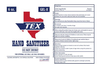 6 Oz Label (3   6 Oz Gel X Bottle)